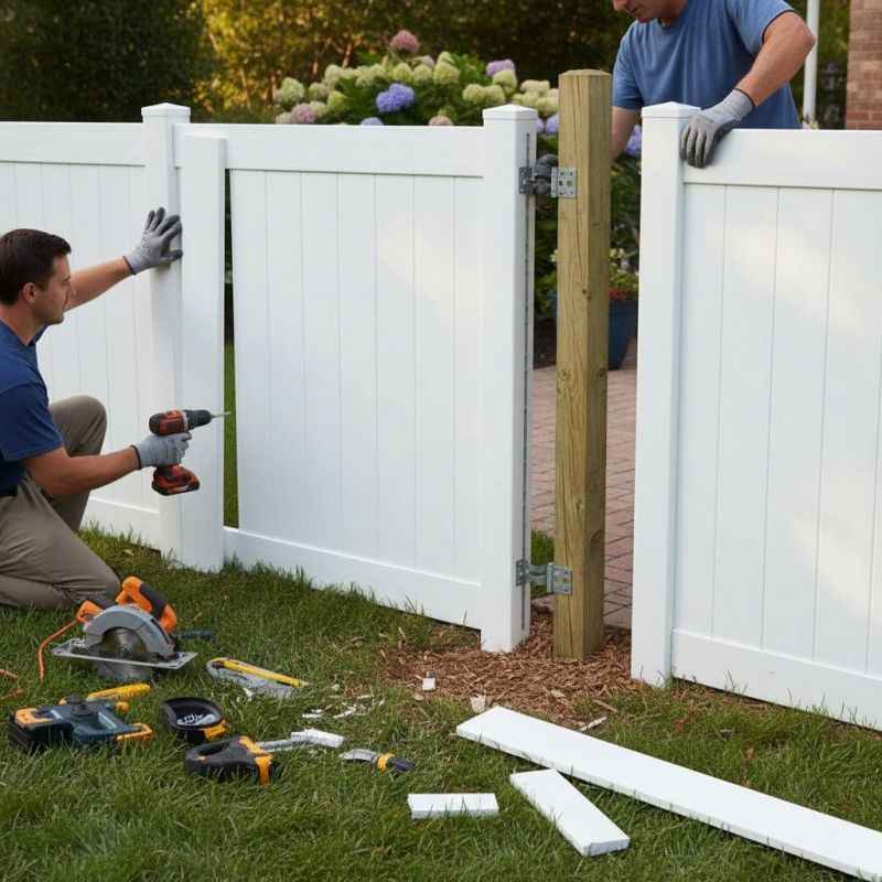 Vinyl Fence Panel Repair detail